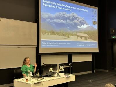 Niamh presenting in a lecture.