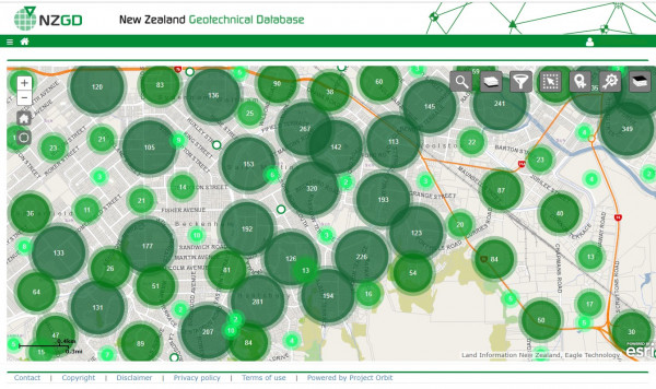 Green highlight circles on a street map view