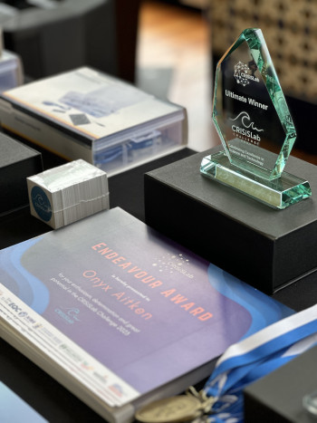 Crisislab trophy and certificate